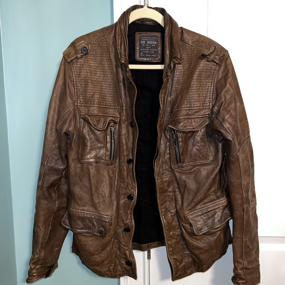 All Saints Men Biker Leather jacket